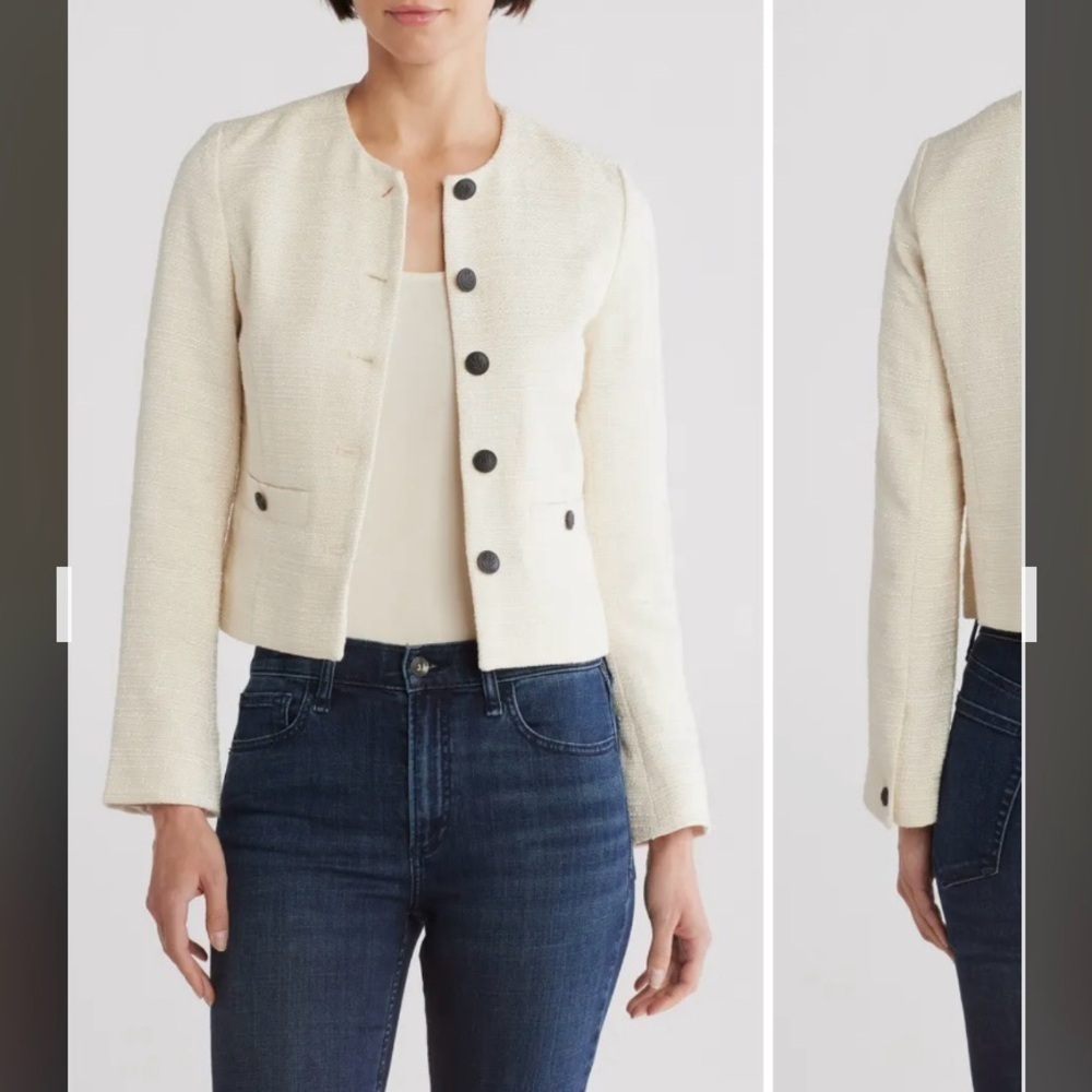 rag & bone Amaya Crop Jacket in Ivory Size 10 - Picture 2 of 9